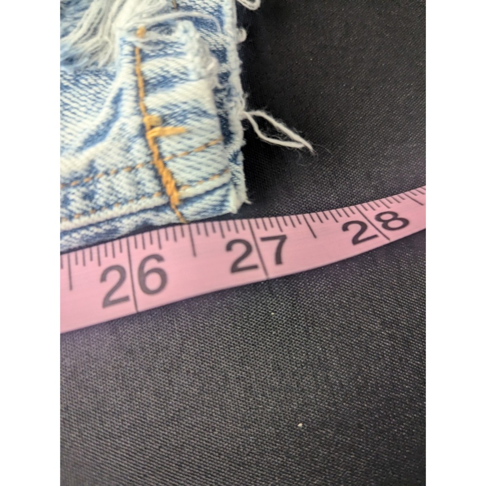 Kancan Jeans 30 Blue Acid Wash Faded Distressed High Rise Baggy Straight Y2K - Picture 12 of 12